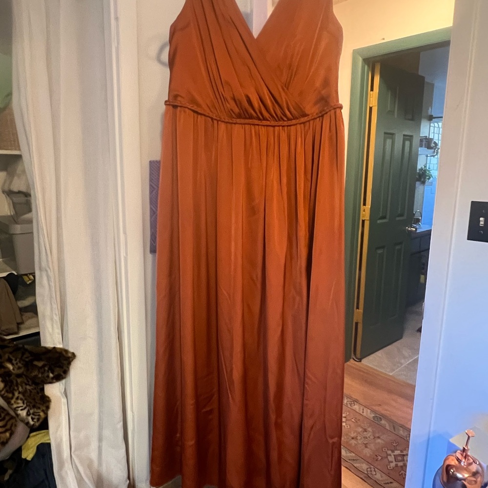 Azazie Rust Maxi Dress